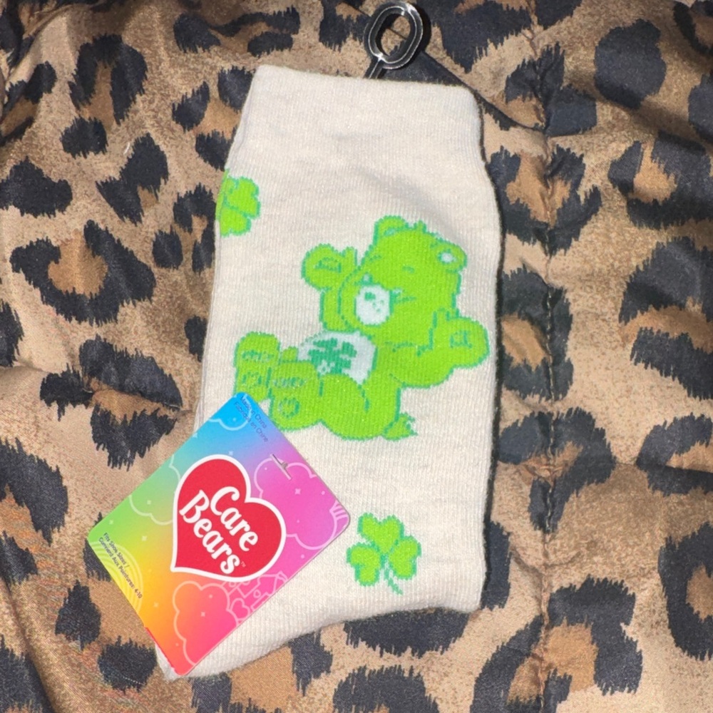 Care Bears Green and White Socks